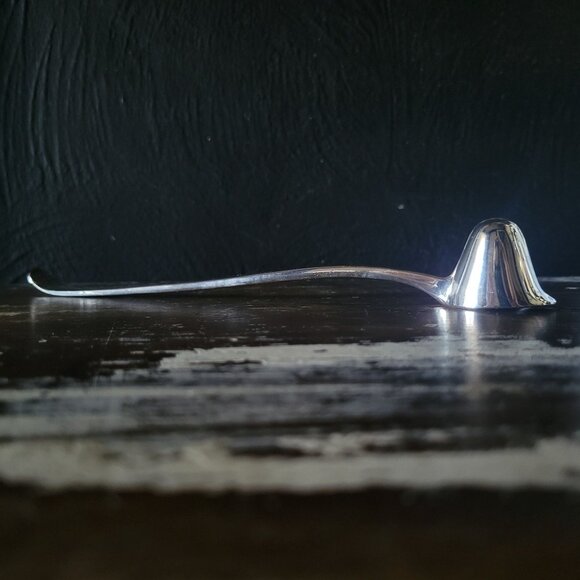 Silver Tone Candle Snuffer With Long Curved Handle & Bell Shaped Top - Picture 3 of 5